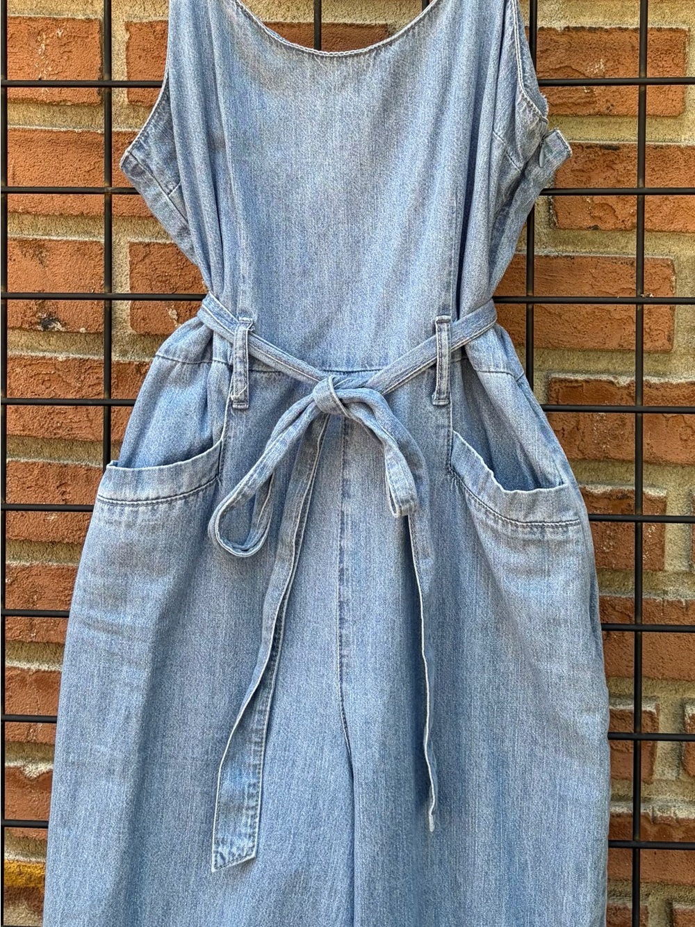 Rewash Light Blue Denim Jumpsuit with Tie Waist - Picture 2 of 3
